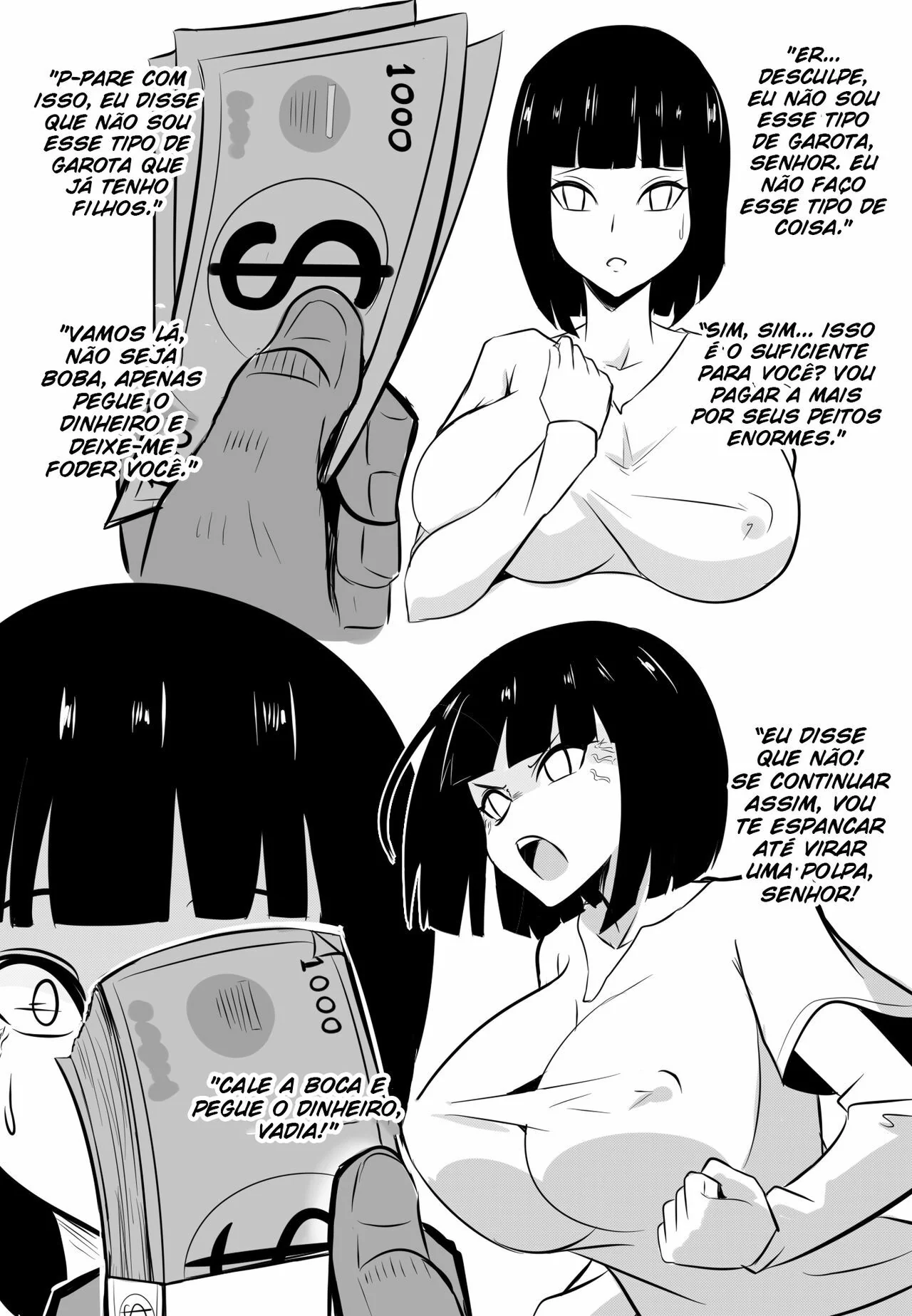 Naruto Hentai: Hinata Prostituindo-se apenas para a pica mais imponente em HQ porno