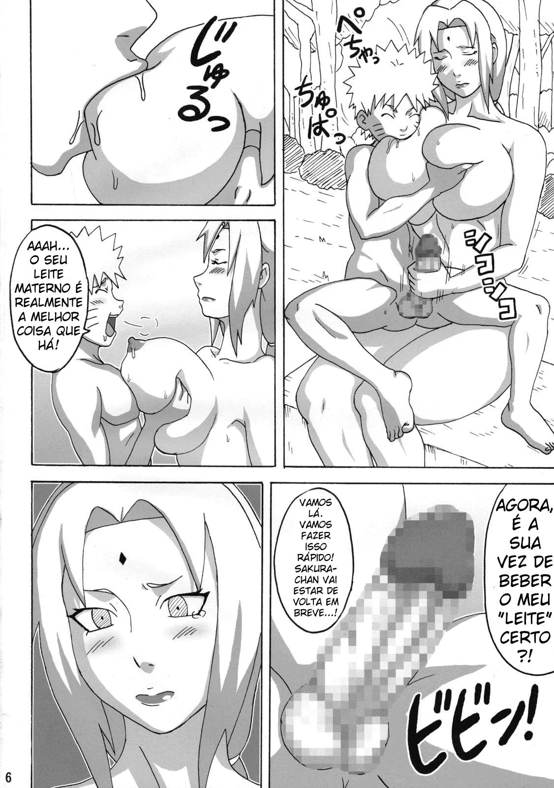Naruto e as Piranhas da Ilha: Orgia Sem Limites com Sakura e Tsunade em HQ Português