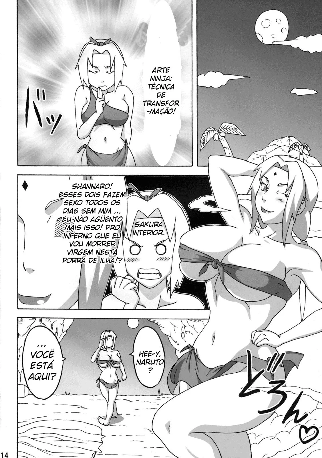 Naruto e as Piranhas da Ilha: Orgia Sem Limites com Sakura e Tsunade em HQ Português