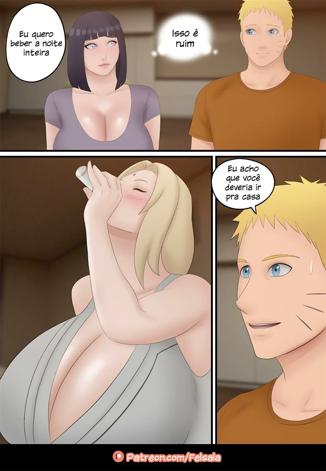 Naruto Hentai: Tsunade Piranha Bêbada Transando na Casa Uzumaki – Em Hentai HQ