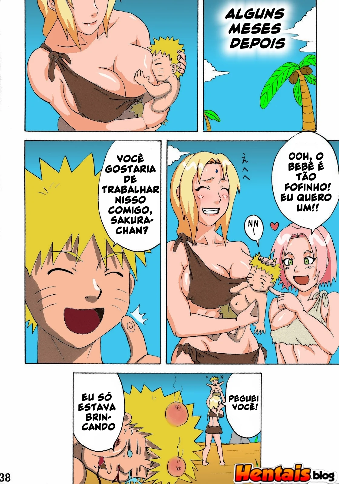 Naruto Piranha: Festa na Selva – Ele vai meter gostoso na buceta da Sakura e da Tsunade! Em HQ Brasileiro
