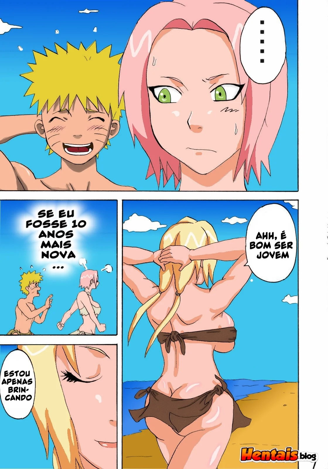 Naruto Piranha: Festa na Selva – Ele vai meter gostoso na buceta da Sakura e da Tsunade! Em HQ Brasileiro