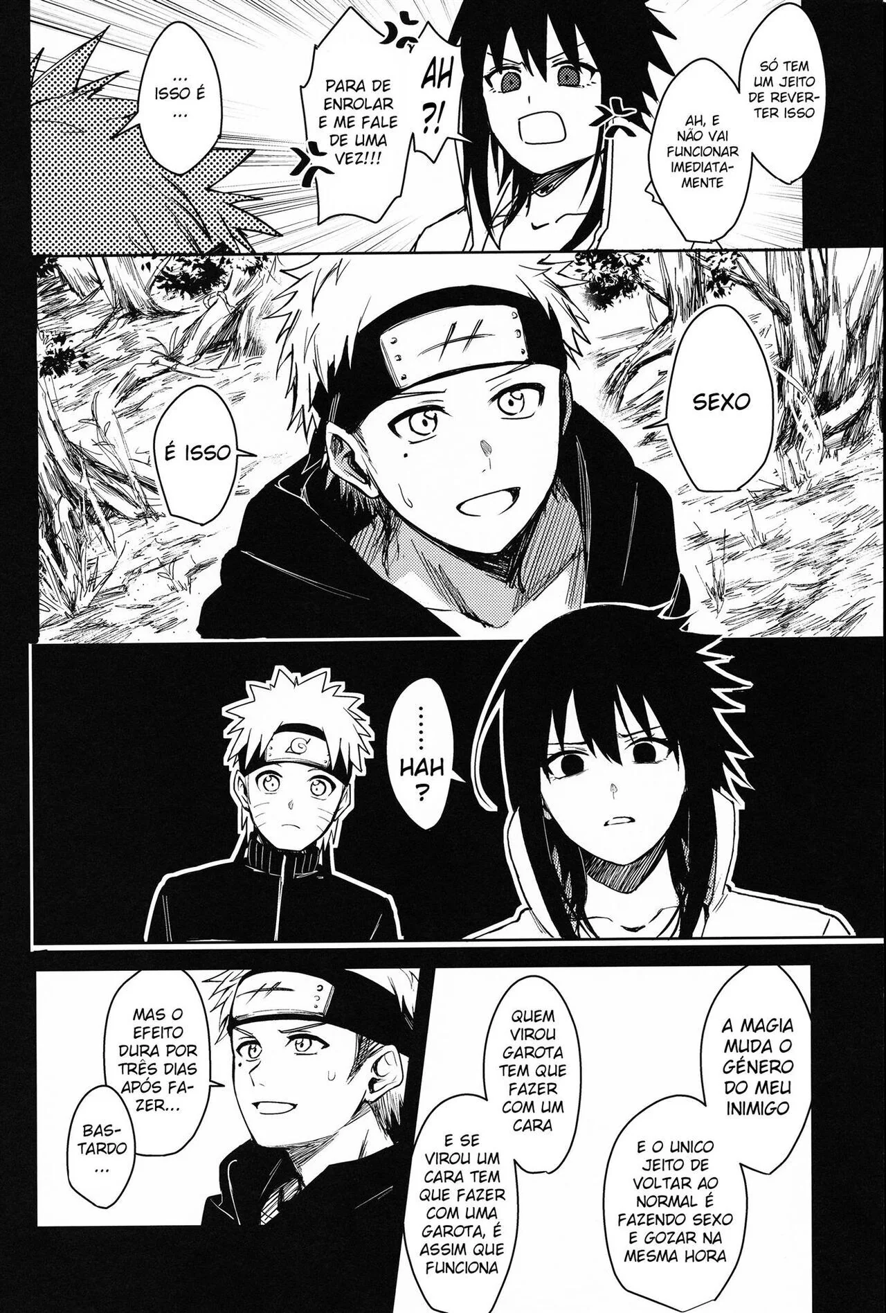 Naruto e Sasuke em uma troca selvagem de corpos – Hentai HQ Brasileiro