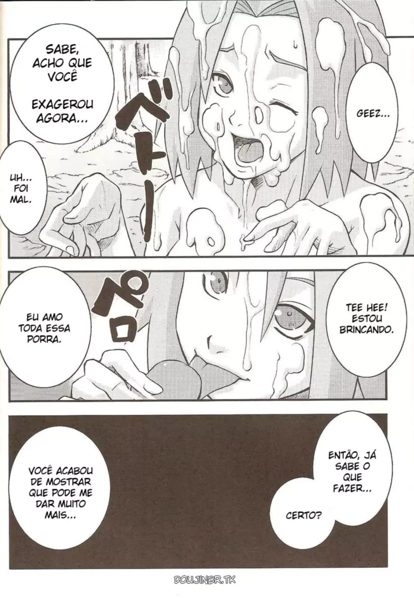 Naruto Pornô: Sakura Mamando na Piroca do Naruto em Hentai HQ