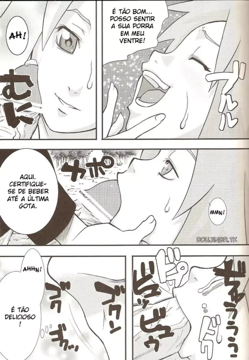 Naruto Pornô: Sakura Mamando na Piroca do Naruto em Hentai HQ
