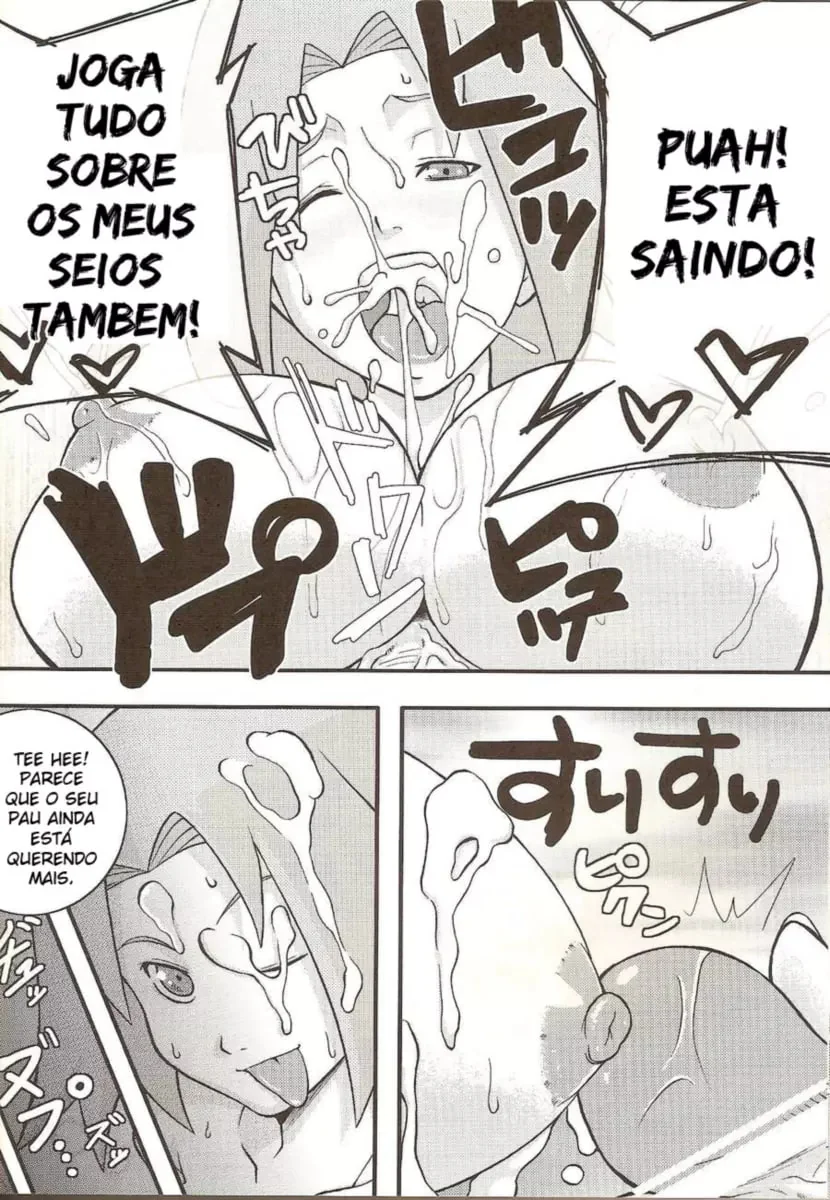 Naruto Pornô: Sakura Mamando na Piroca do Naruto em Hentai HQ