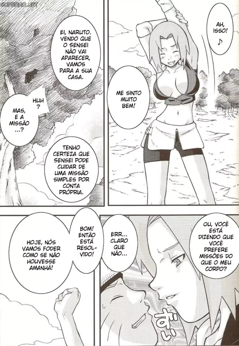 Naruto Pornô: Sakura Mamando na Piroca do Naruto em Hentai HQ