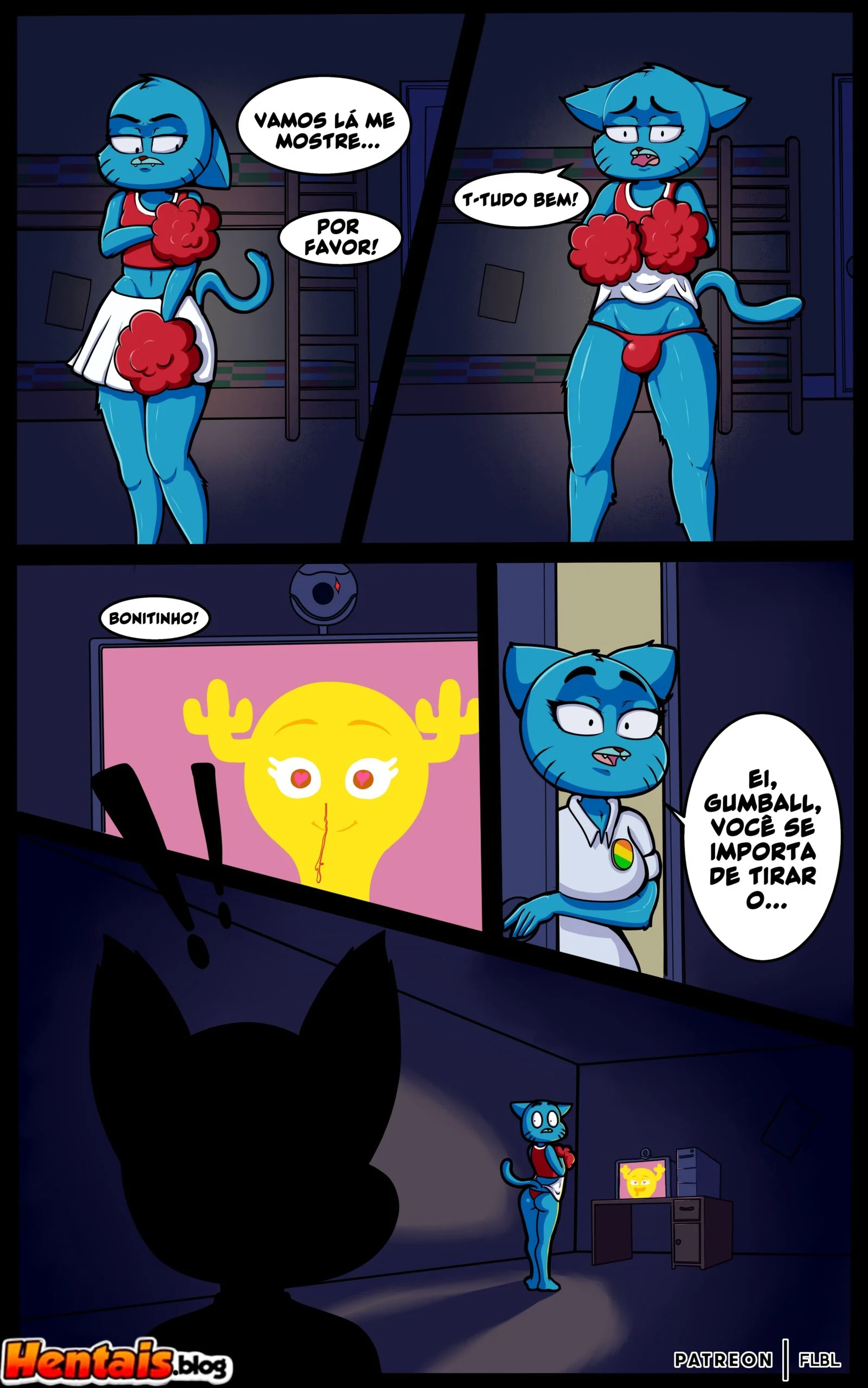 O Incrível Mundo de Gumball: Escolhas Difíceis – Provando Duas Bucetas em Hentai HQ Brasileiro