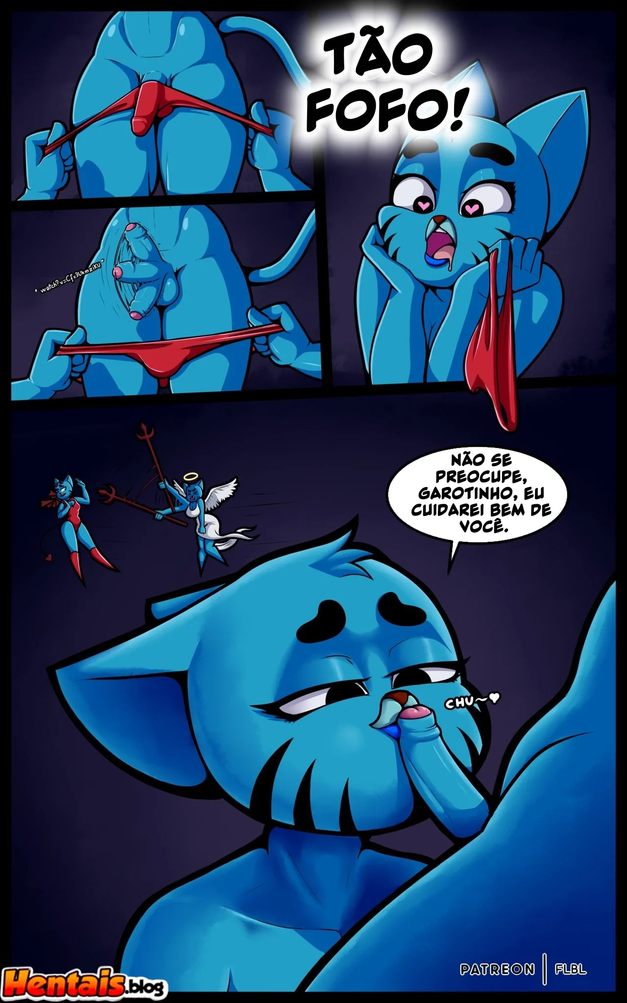 O Incrível Mundo de Gumball: Escolhas Difíceis – Provando Duas Bucetas em Hentai HQ Brasileiro