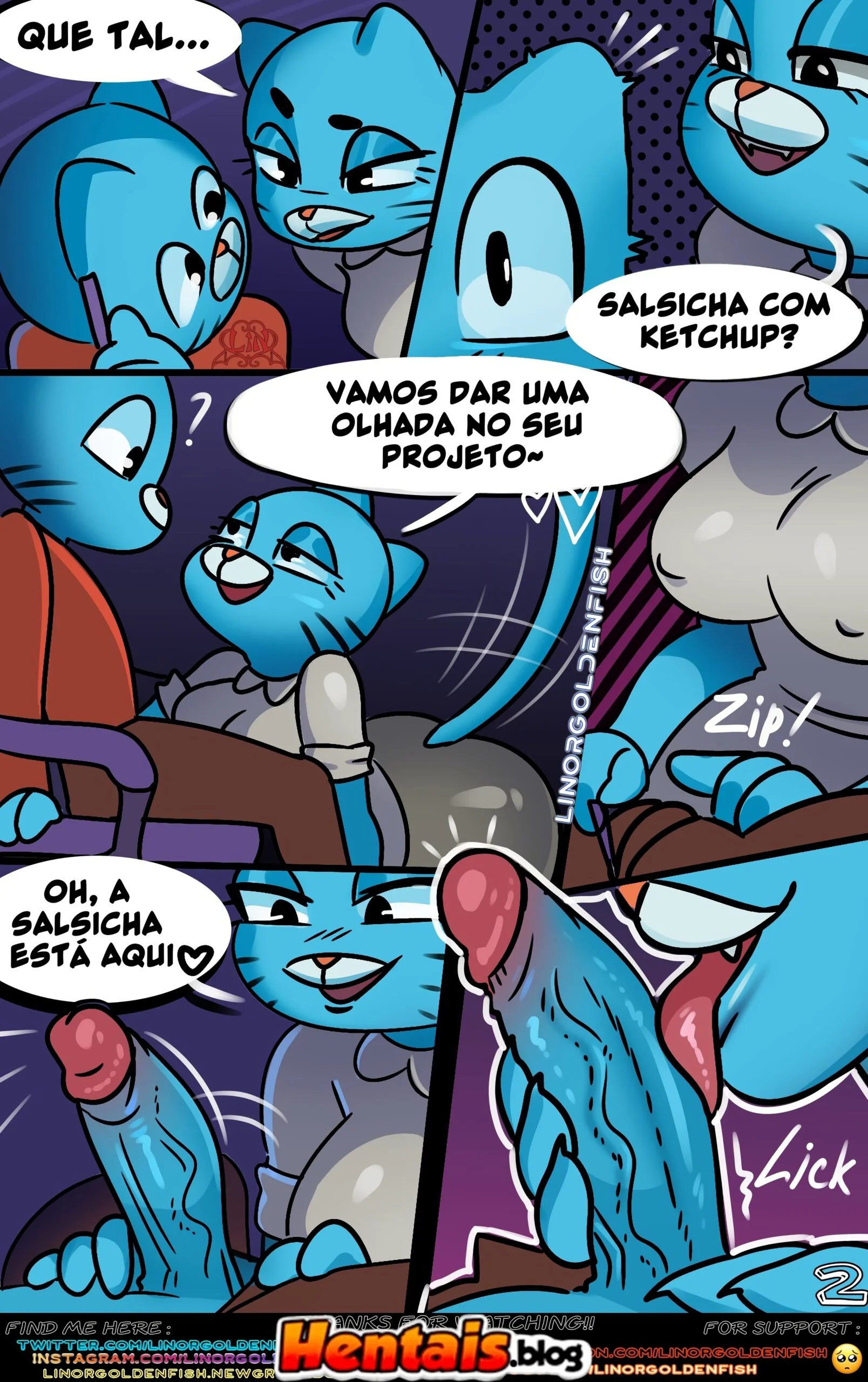 Gumball: Piranha na Escola – A Tarefa de Casa Safada em Hentai HQ