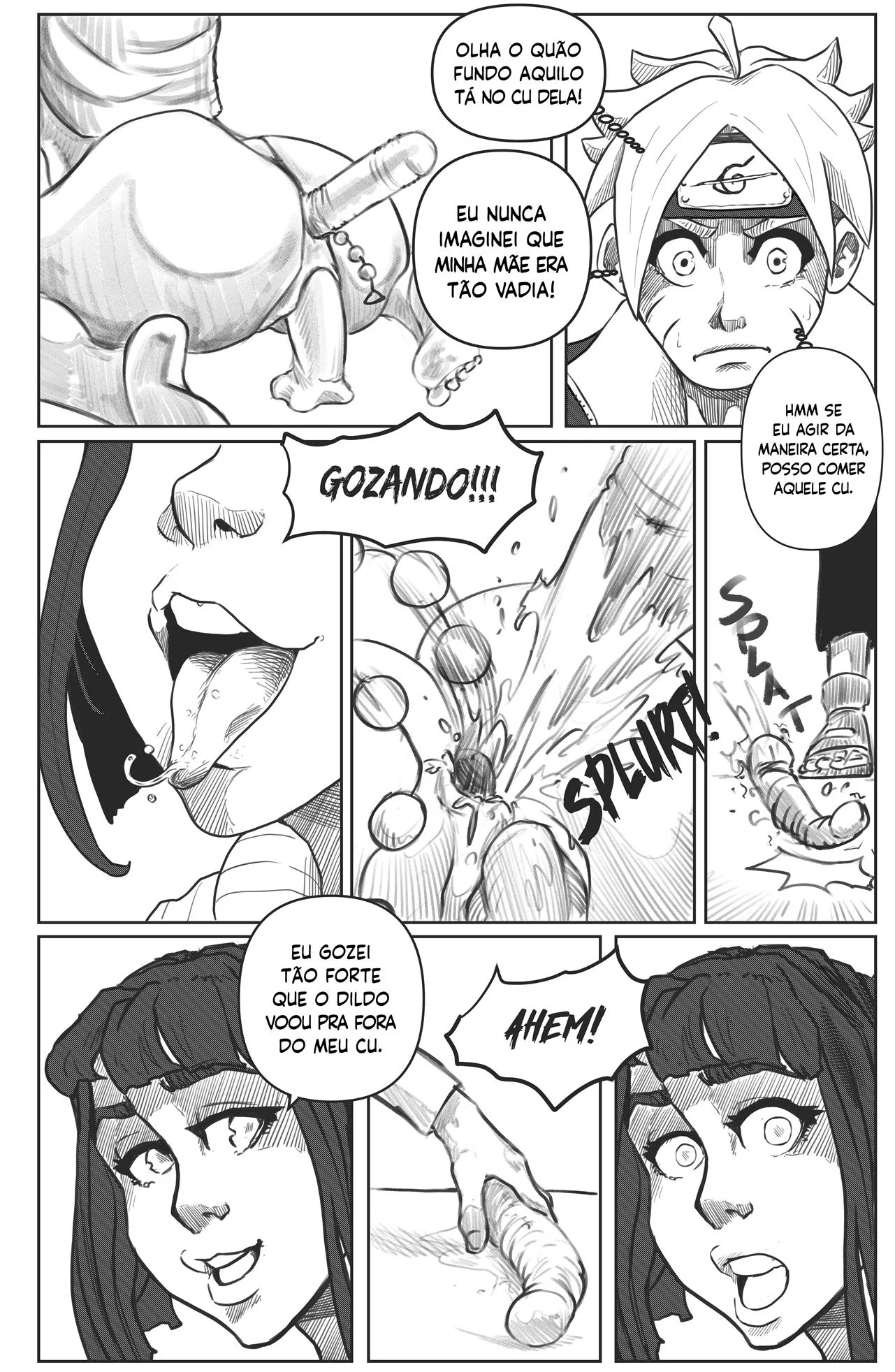Boruto Fodendo a Buceta da Hinata em HQ Incesto Brasileiro