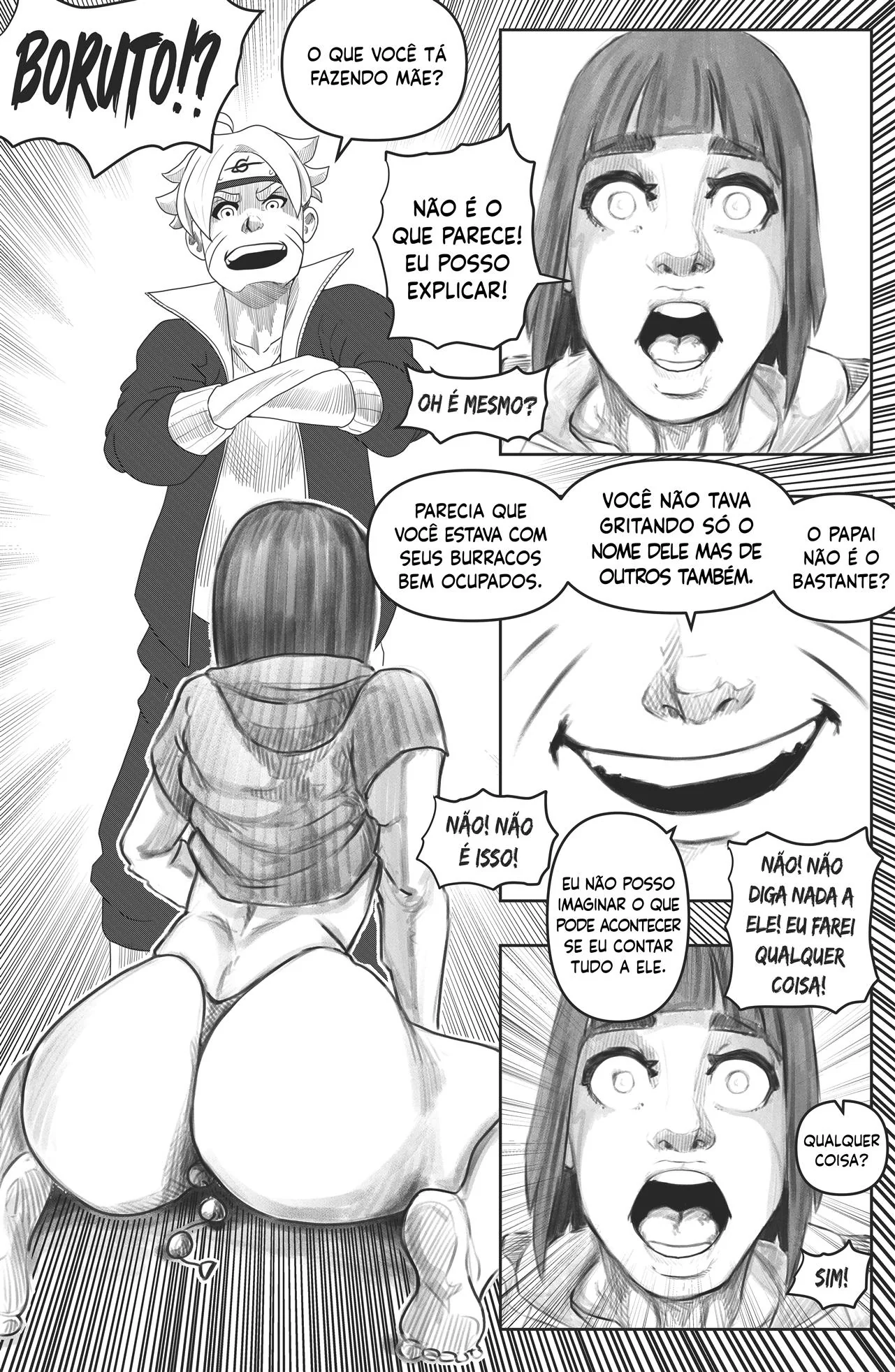 Boruto Fodendo a Buceta da Hinata em HQ Incesto Brasileiro