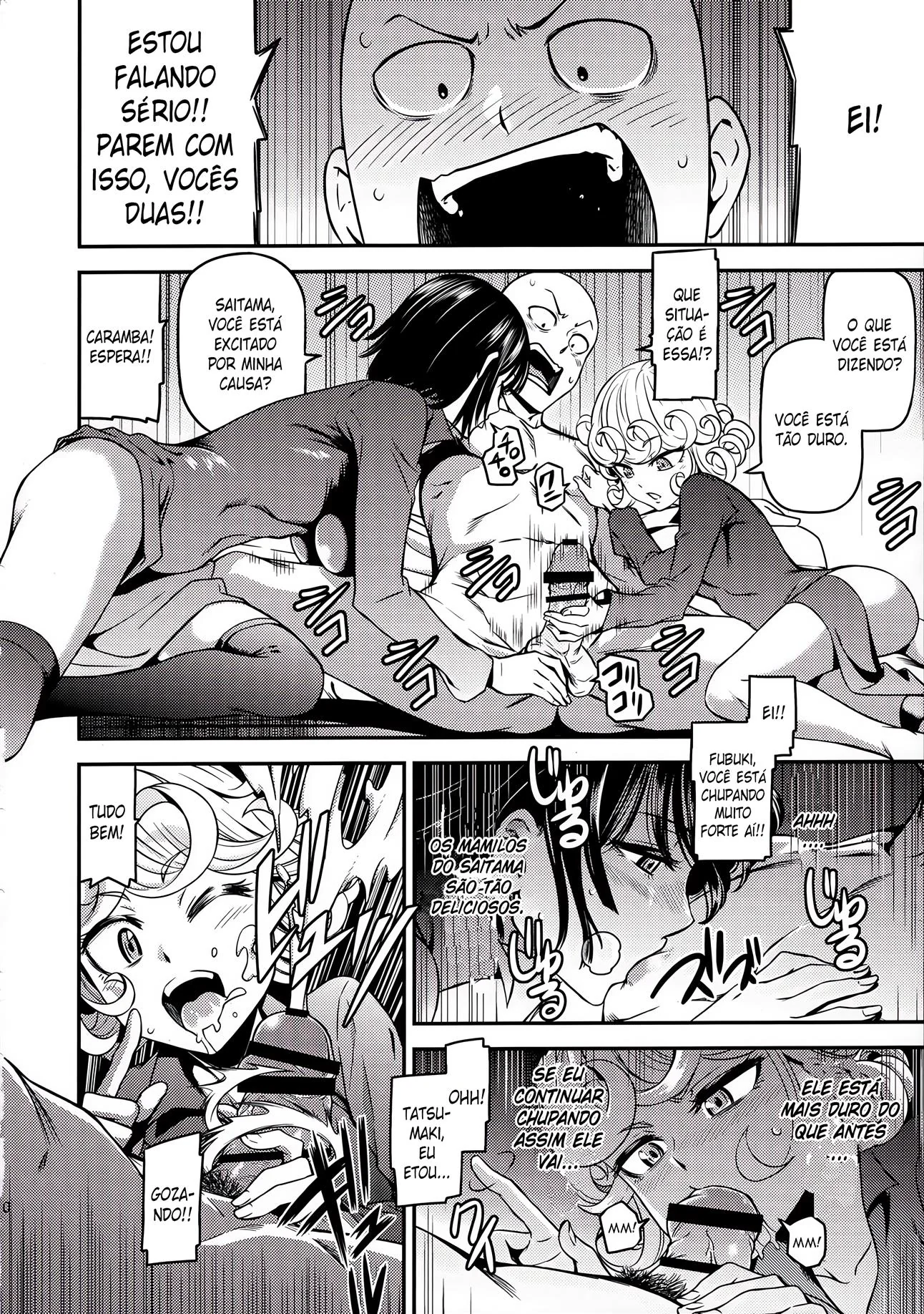 Tatsumaki e Fubuki disputam a piroca de Saitama em One-Hurricane 4 – One Punch Man Hentai HQ Brasileiro