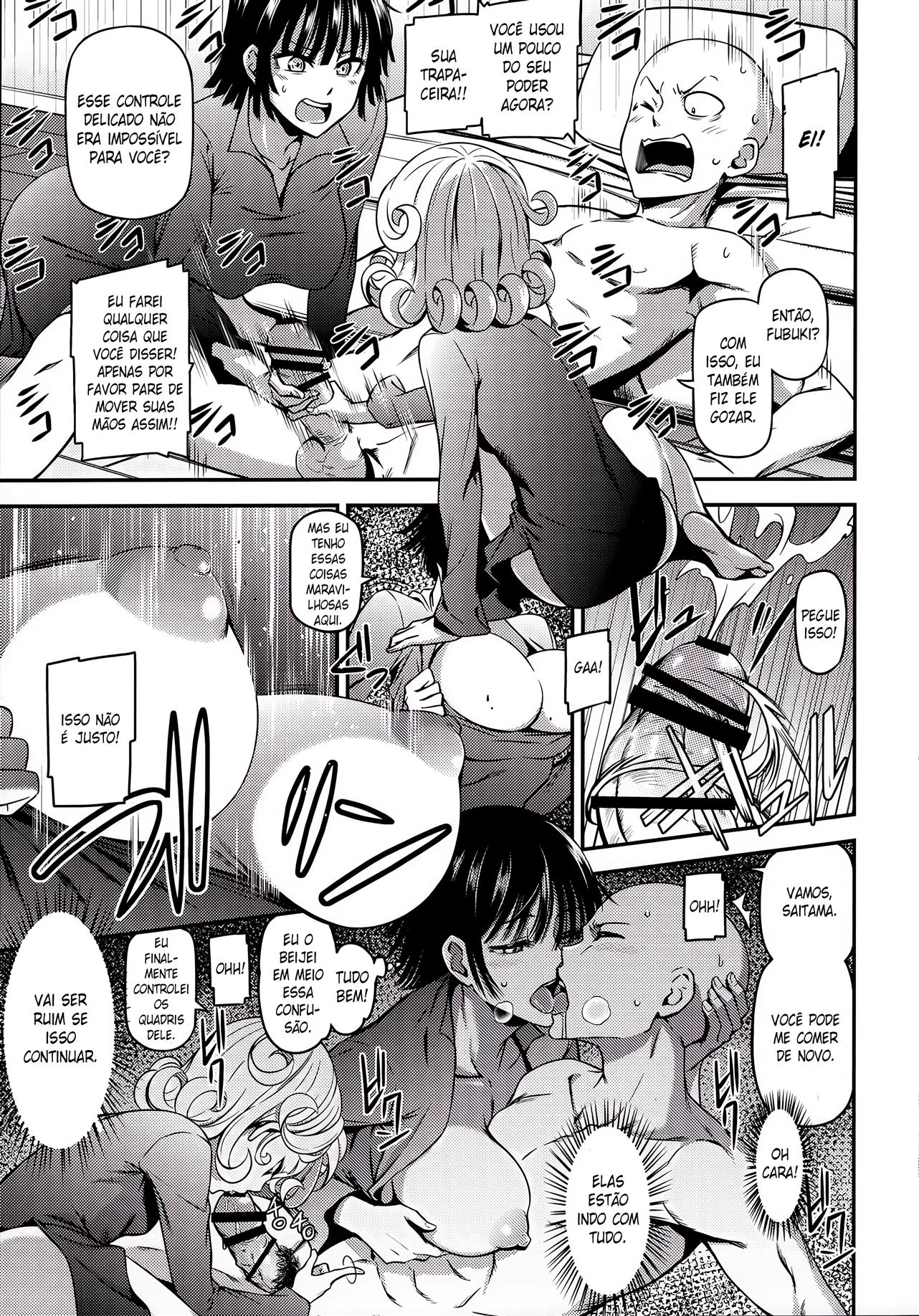 Tatsumaki e Fubuki disputam a piroca de Saitama em One-Hurricane 4 – One Punch Man Hentai HQ Brasileiro