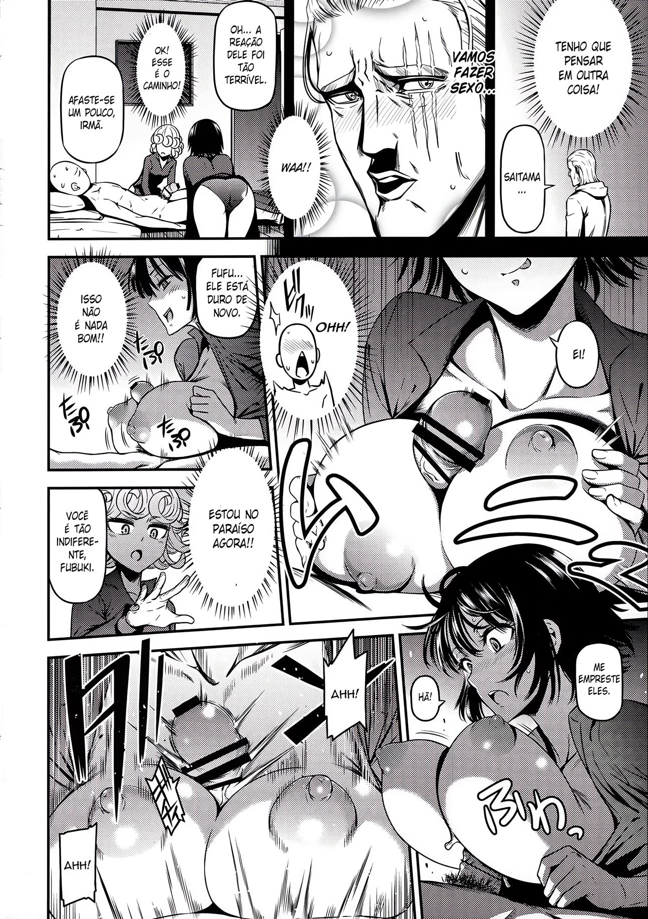 Tatsumaki e Fubuki disputam a piroca de Saitama em One-Hurricane 4 – One Punch Man Hentai HQ Brasileiro