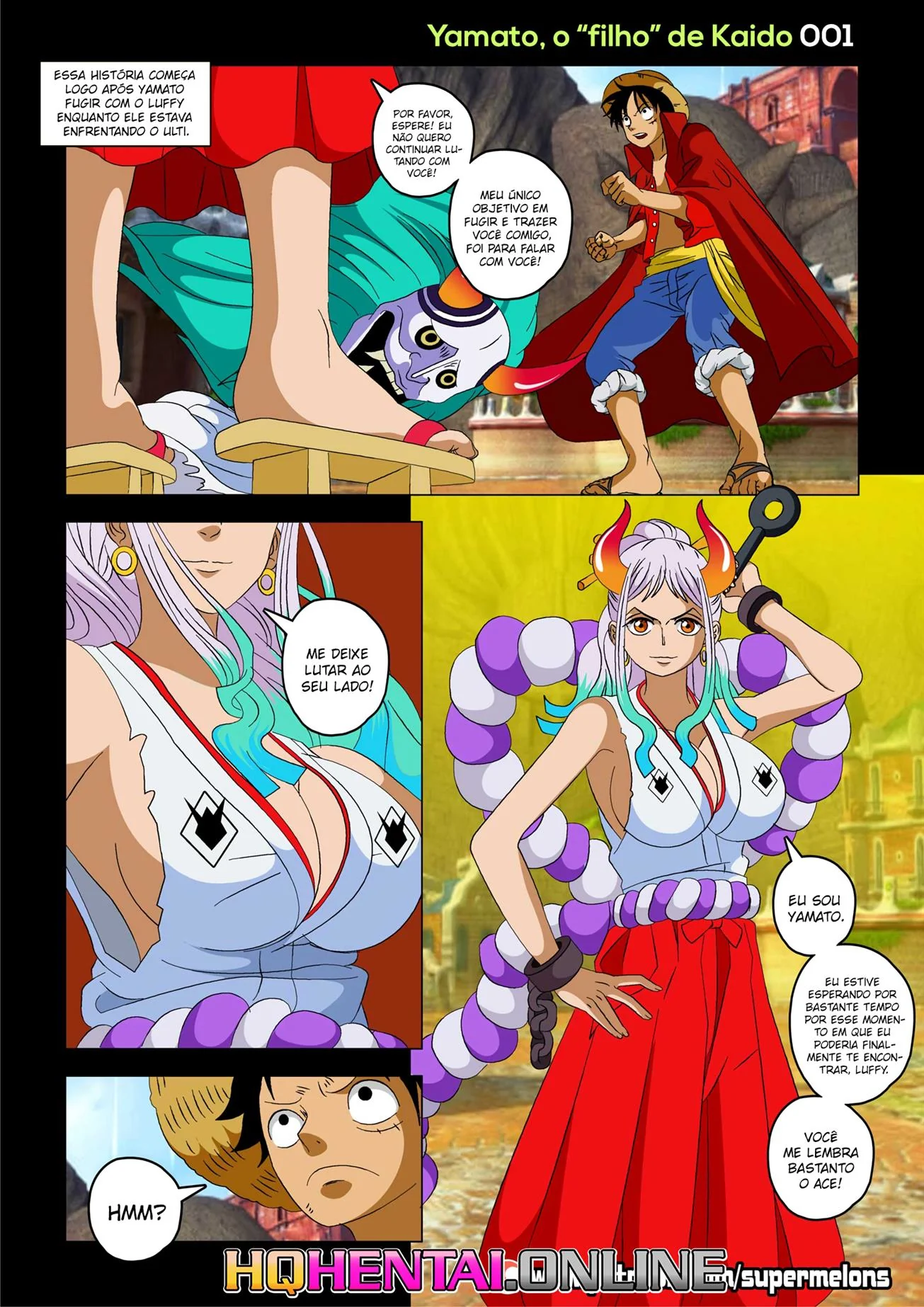 Yamato: A Piranha Que Quer a Rola de Luffy em One Piece Hentai HQ Brasileiro