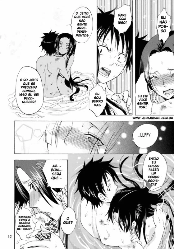 Boa Hancock sedenta por pica toma banho com Monkey D. Luffy em One Piece Hentai HQ Brasileiro