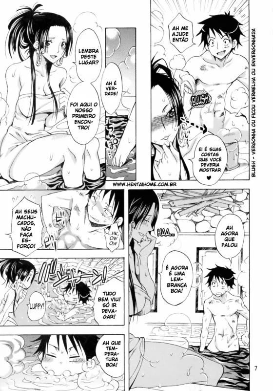 Boa Hancock sedenta por pica toma banho com Monkey D. Luffy em One Piece Hentai HQ Brasileiro