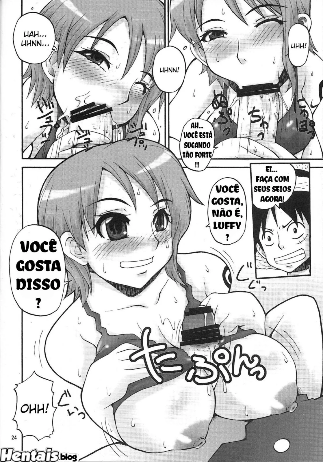 Luffy metendo a rola na piranha da Boa Hancock em One Piece Hentai HQ Brasileiro