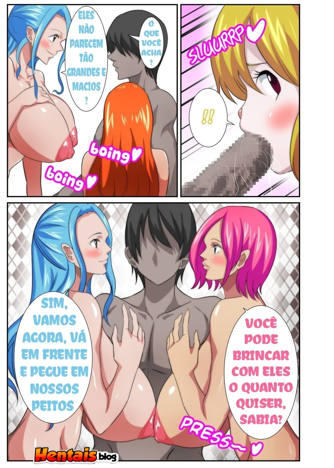 Paraíso das Piranhas de Peitos Enormes em One Piece Hentai HQ Brasileiro