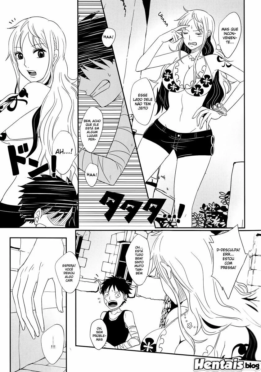 Luffy e a putaria com as gostosas das amigas em anime hentai HQ
