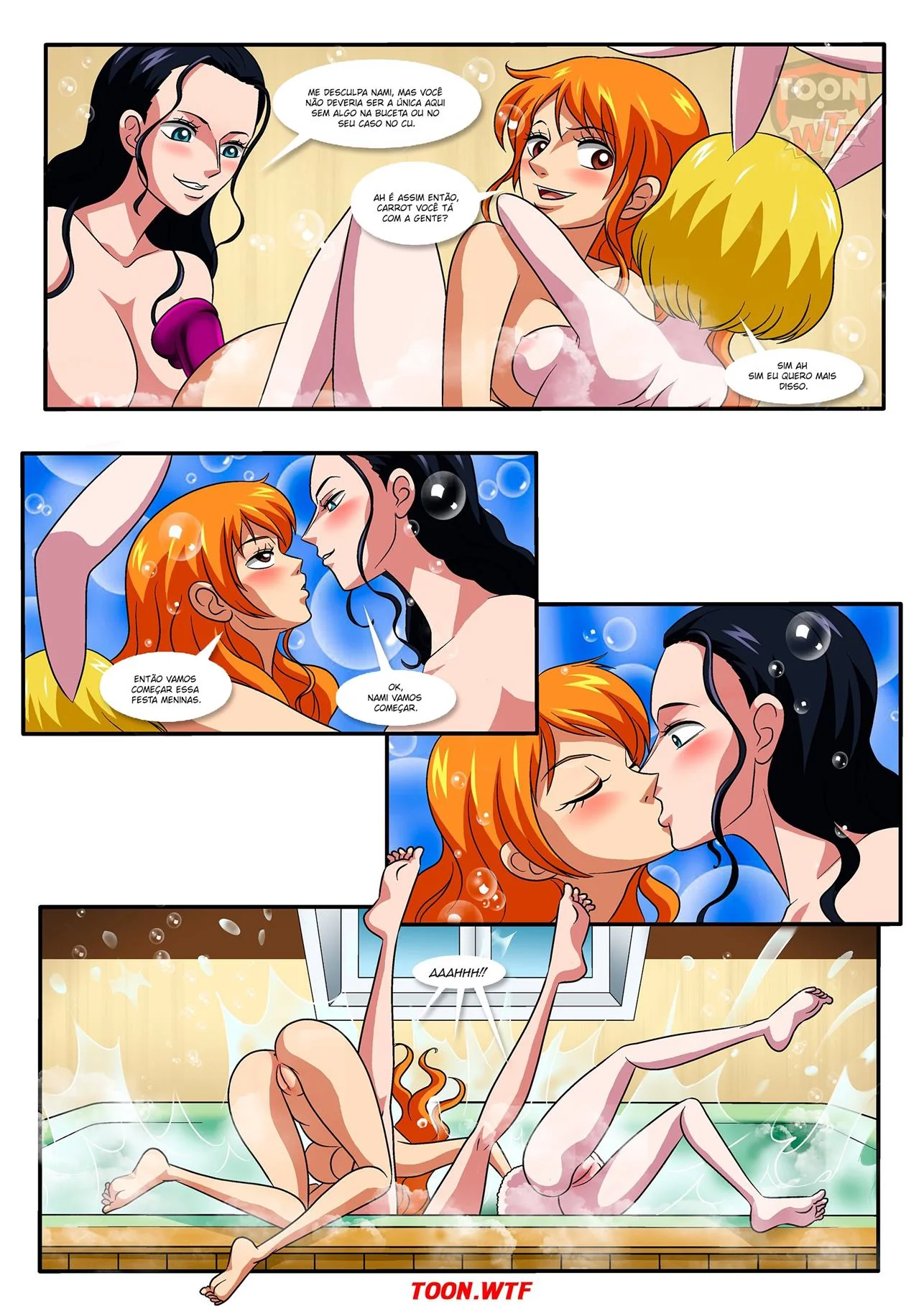 Fodendo sem Limites: Suruba Quente com Gostosas Peitudas Hentai One Piece