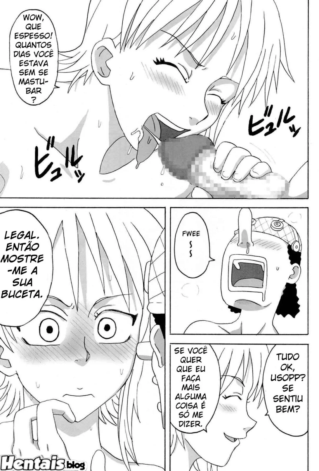 Gostosa sendo fodida pelo narigudo Usopp em Hentai HQ Brasileiro