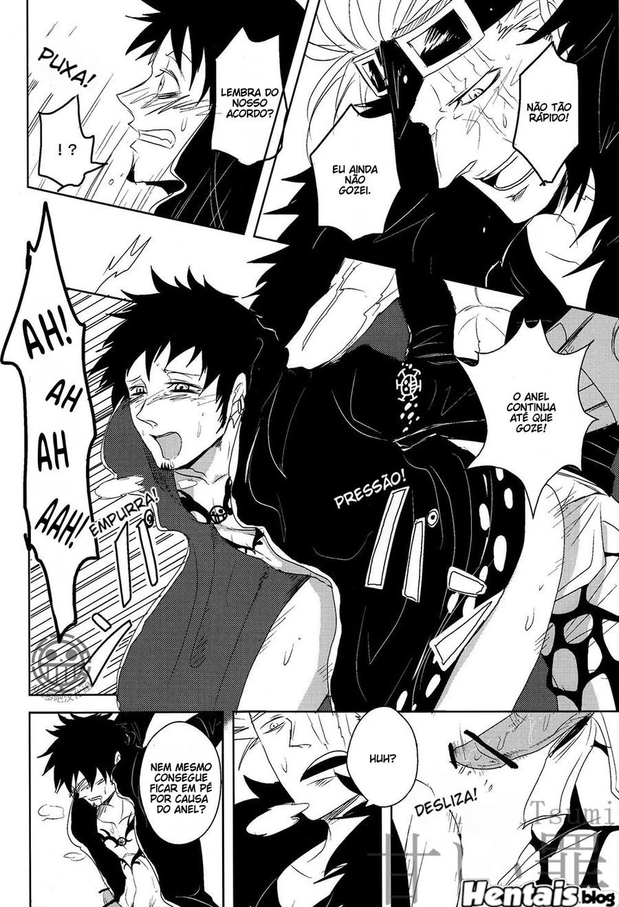 Piranhas da One Piece: Duelo de Pirocas entre Trafalgar Law e Eustass Kid em Hentai Gay HQ Brasileiro