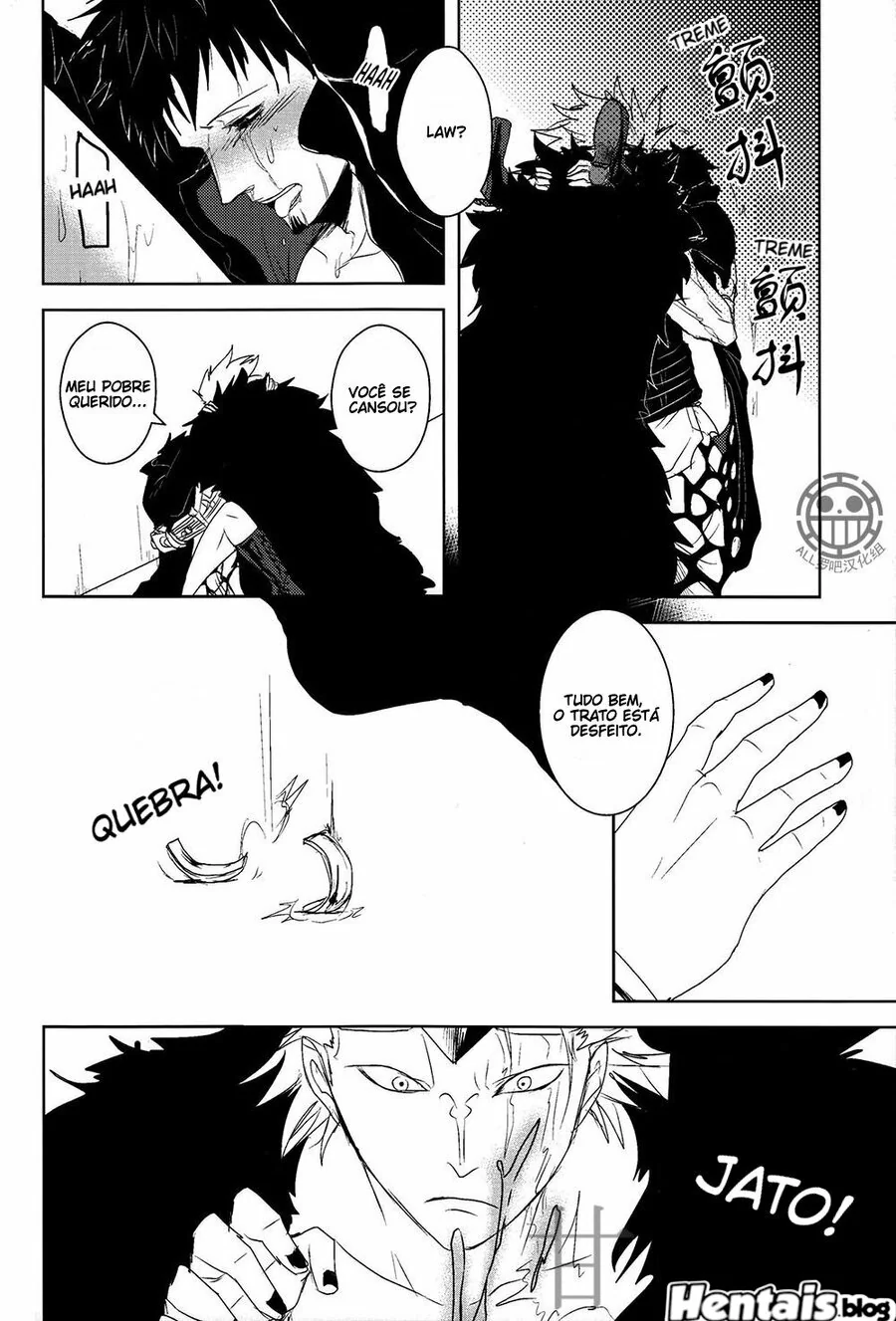 Piranhas da One Piece: Duelo de Pirocas entre Trafalgar Law e Eustass Kid em Hentai Gay HQ Brasileiro
