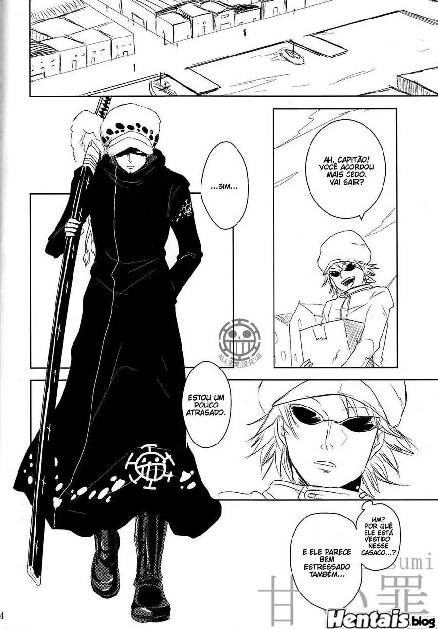 Piranhas da One Piece: Duelo de Pirocas entre Trafalgar Law e Eustass Kid em Hentai Gay HQ Brasileiro