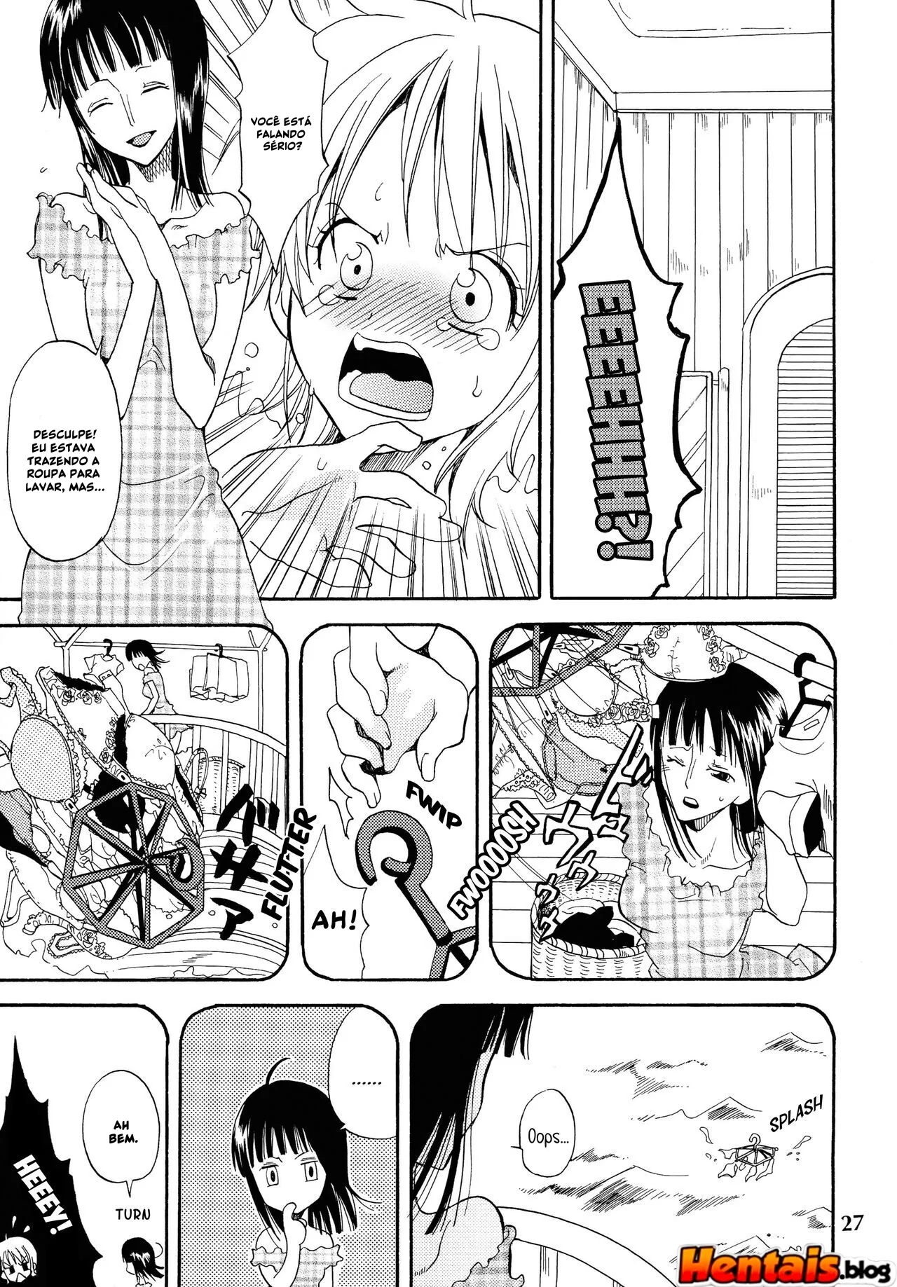 Piranha Nami no Soco de Felicidade 6 – Exploração de buceta em hentai HQ