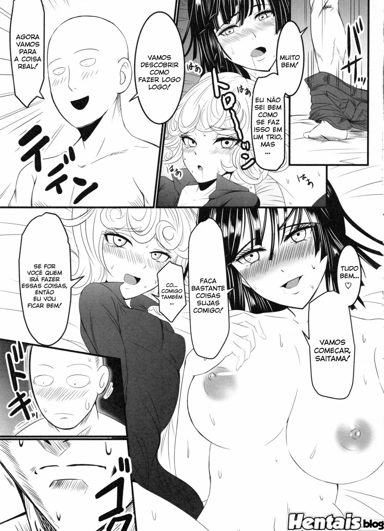 Saitama e as Irmãs Piranhas: Uma Foda de Herói em One Punch Man” em Anime Hentai