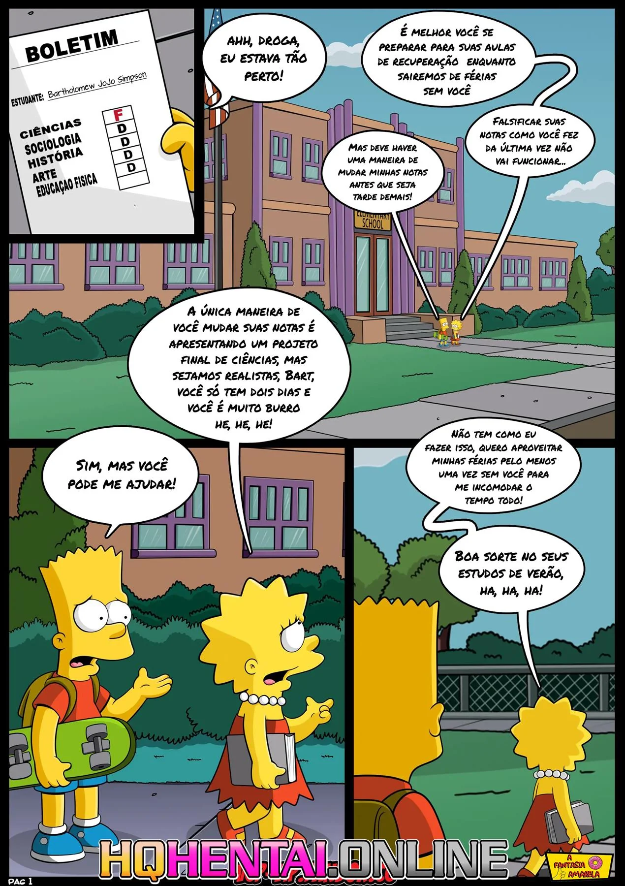 Bart de Recuperação com Senpai: Os Simpsons Hentai em HQ Brasileiro