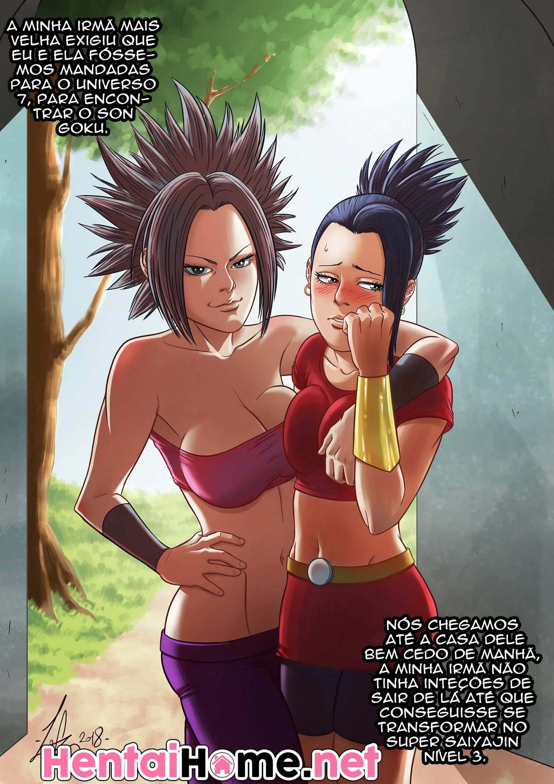 Dragon Ball Porno: Kale e sua Irmã se Deliciam com o Sexo Bruto na Casa do Goku” em hentai HQ
