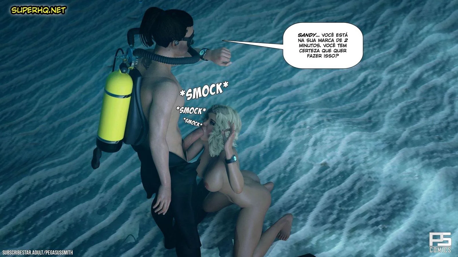 Mergulho Sem Roupa: A Excitação de Sandy em Hentai HQ Brasileiro
