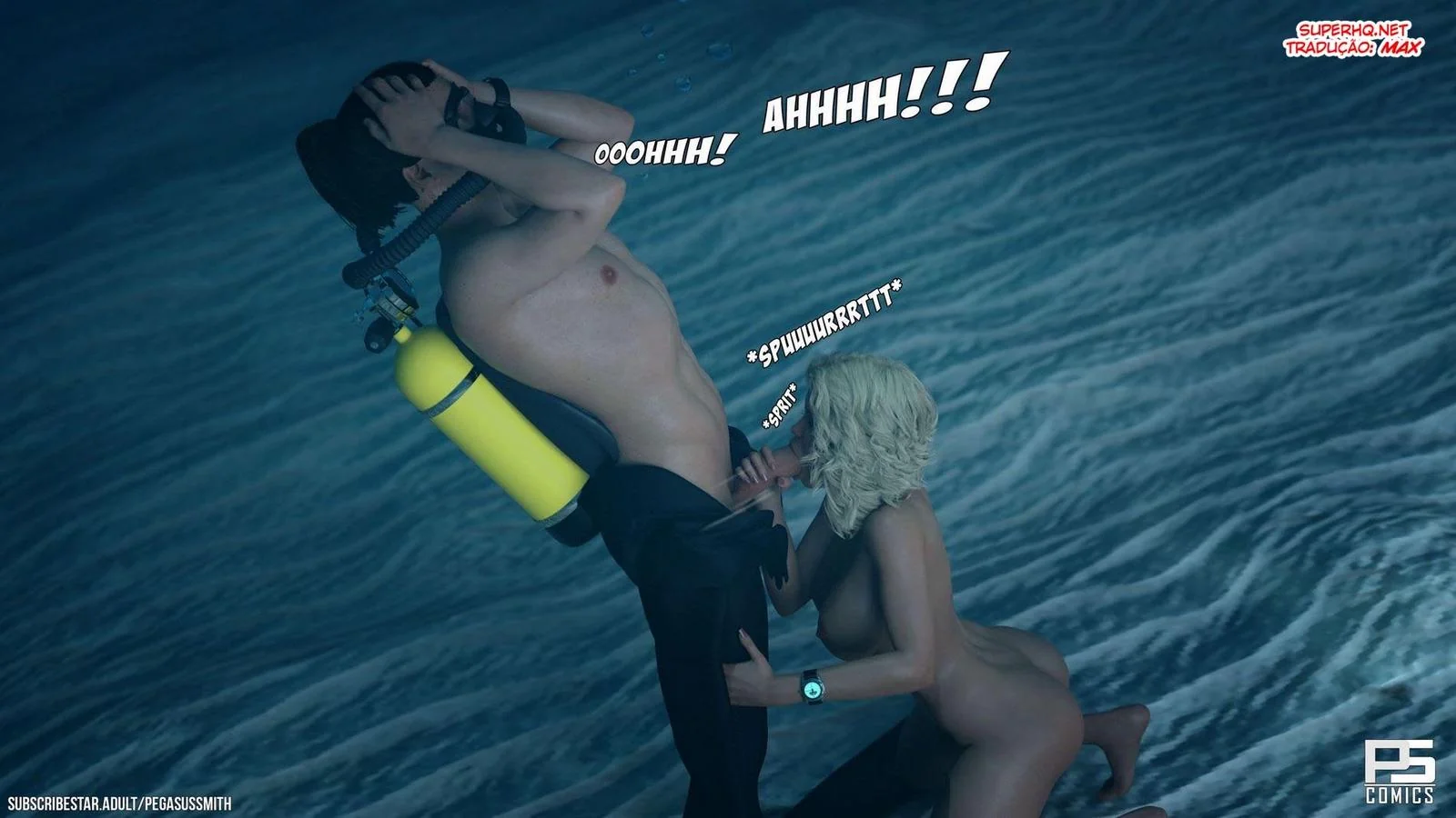 Mergulho Sem Roupa: A Excitação de Sandy em Hentai HQ Brasileiro
