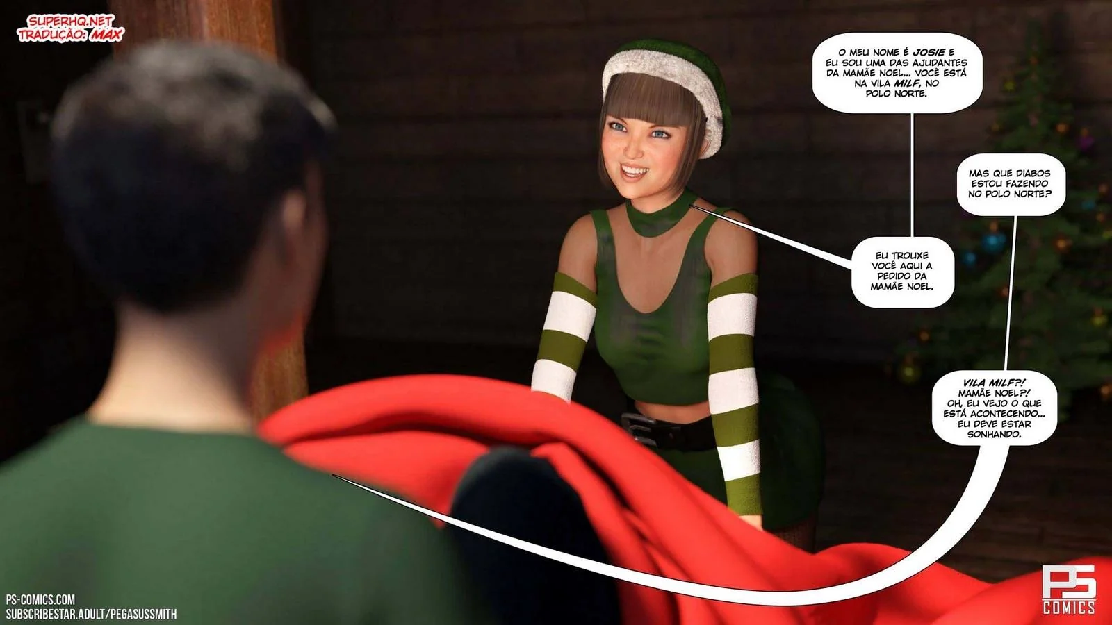A Estrela Cadente do Desejo – Ted Encontra sua Piranha de Natal em um Hentai HQ Brasileiro