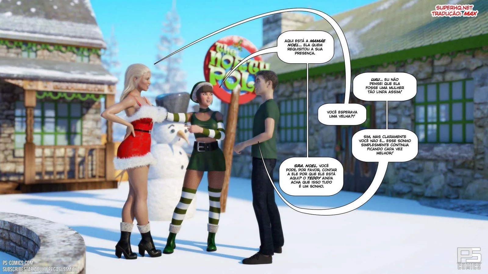 A Estrela Cadente do Desejo – Ted Encontra sua Piranha de Natal em um Hentai HQ Brasileiro