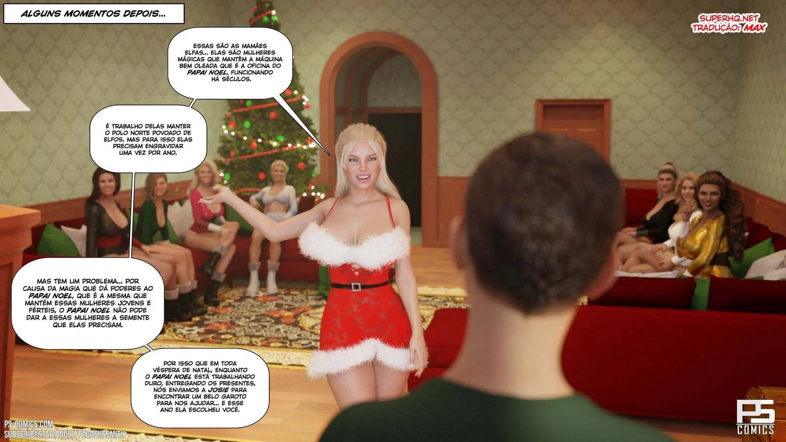A Estrela Cadente do Desejo – Ted Encontra sua Piranha de Natal em um Hentai HQ Brasileiro