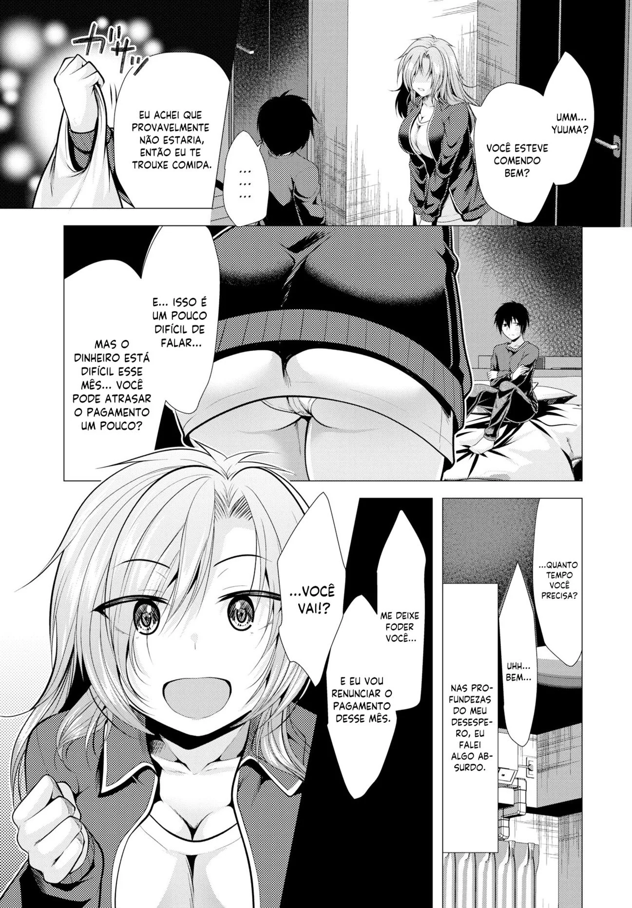 Pagando o aluguel com sexo: Ryouka piranha ajuda Youma a quitar a dívida em hentai HQ