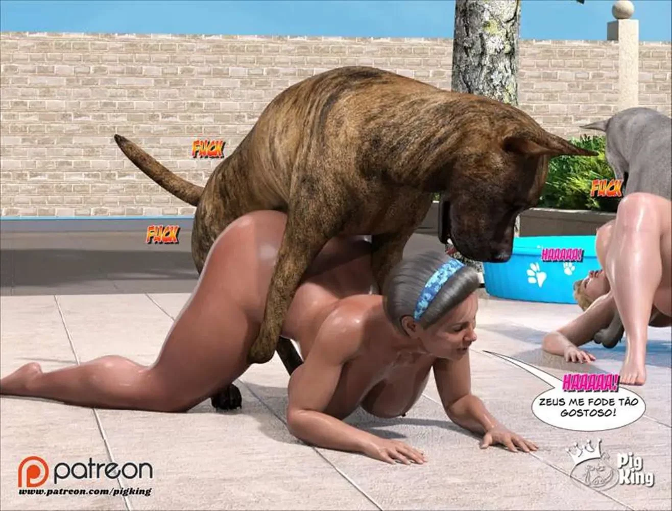 Sacanagem com Zeus e Thor: Cynthia fodendo com dois deuses em hentai 3D na HQ Brasileira