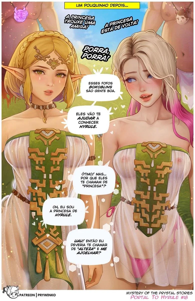 Gwen e Zelda: A Princesa Safada e a Piranha de Outro Universo em Hentai HQ Brasileiro