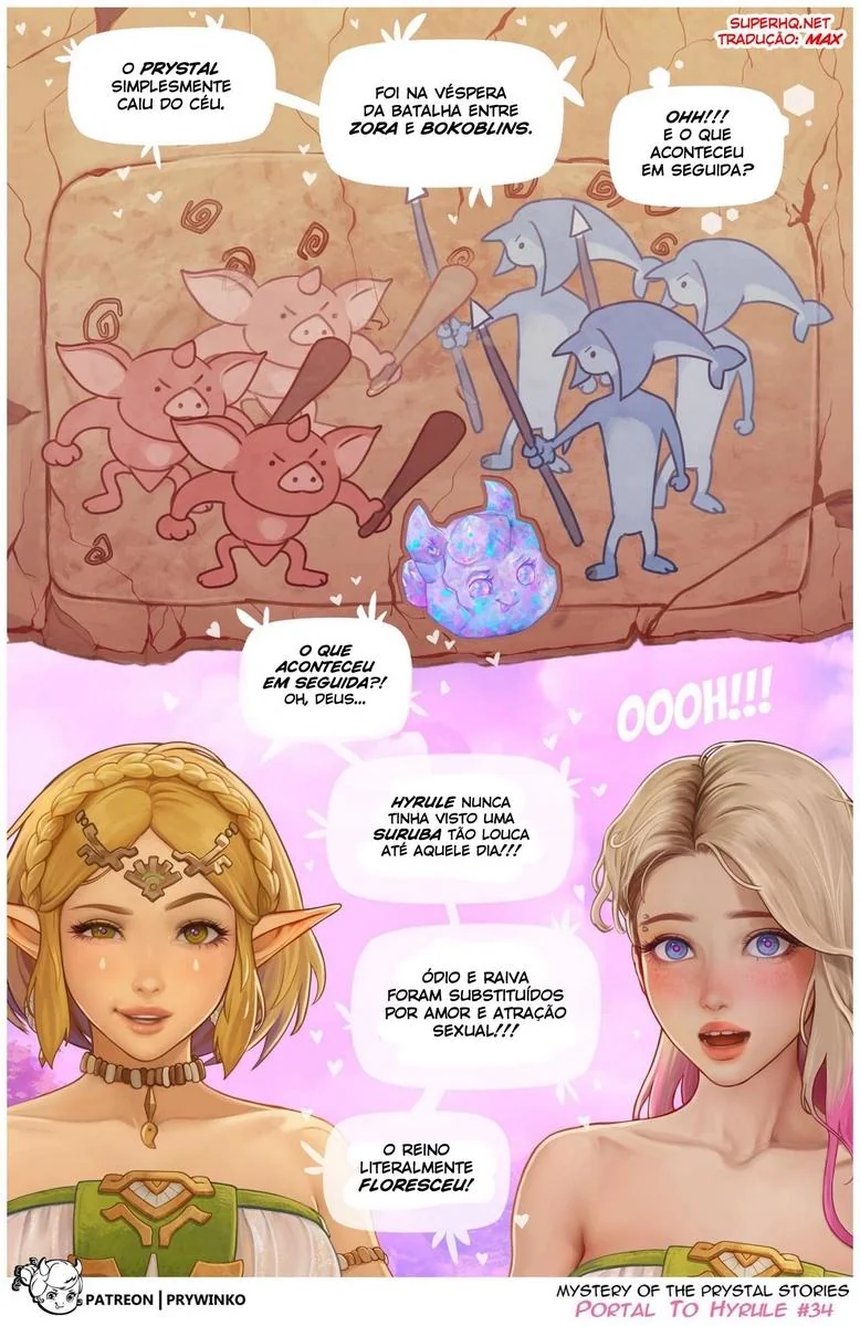 Gwen e Zelda: A Princesa Safada e a Piranha de Outro Universo em Hentai HQ Brasileiro