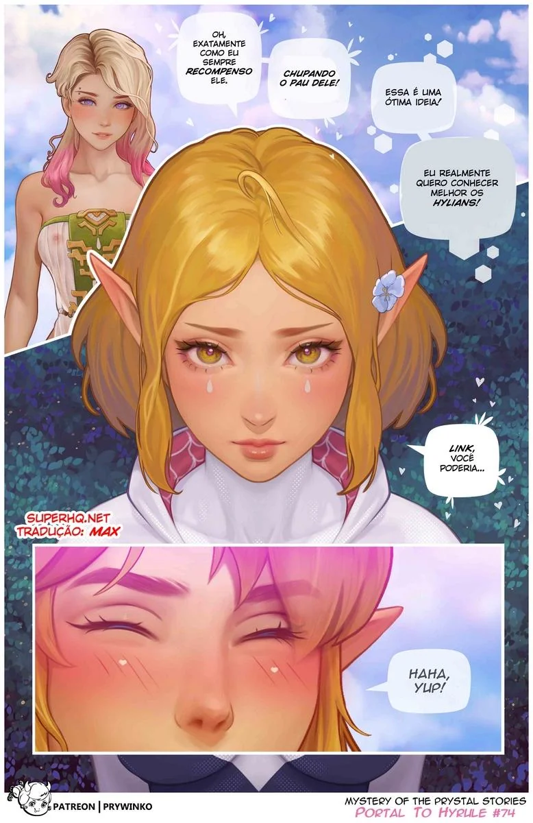 Gwen e Zelda: A Princesa Safada e a Piranha de Outro Universo em Hentai HQ Brasileiro