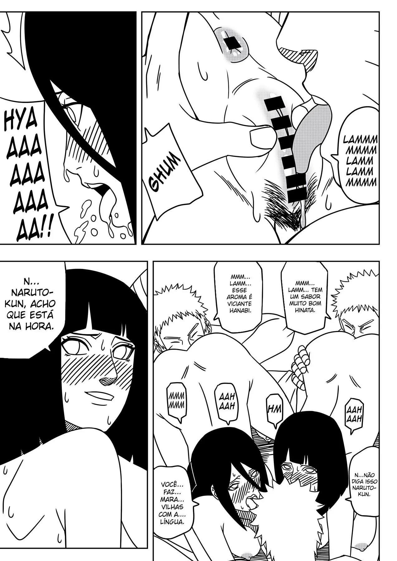 Bacanal de Aniversário: Naruto, Hanabi e Hinata em Hentai Incesto” em HQ Brasileiro