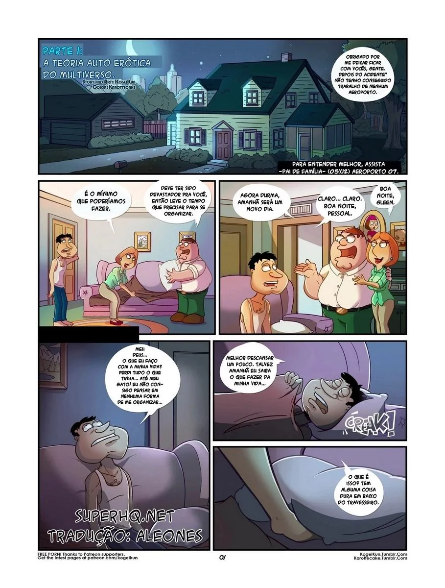 Quagmire na Casa do Peter – Uma Paródia Hentai HQ Cheia de Pica, Buceta e Putaria em HQ Brasileiro