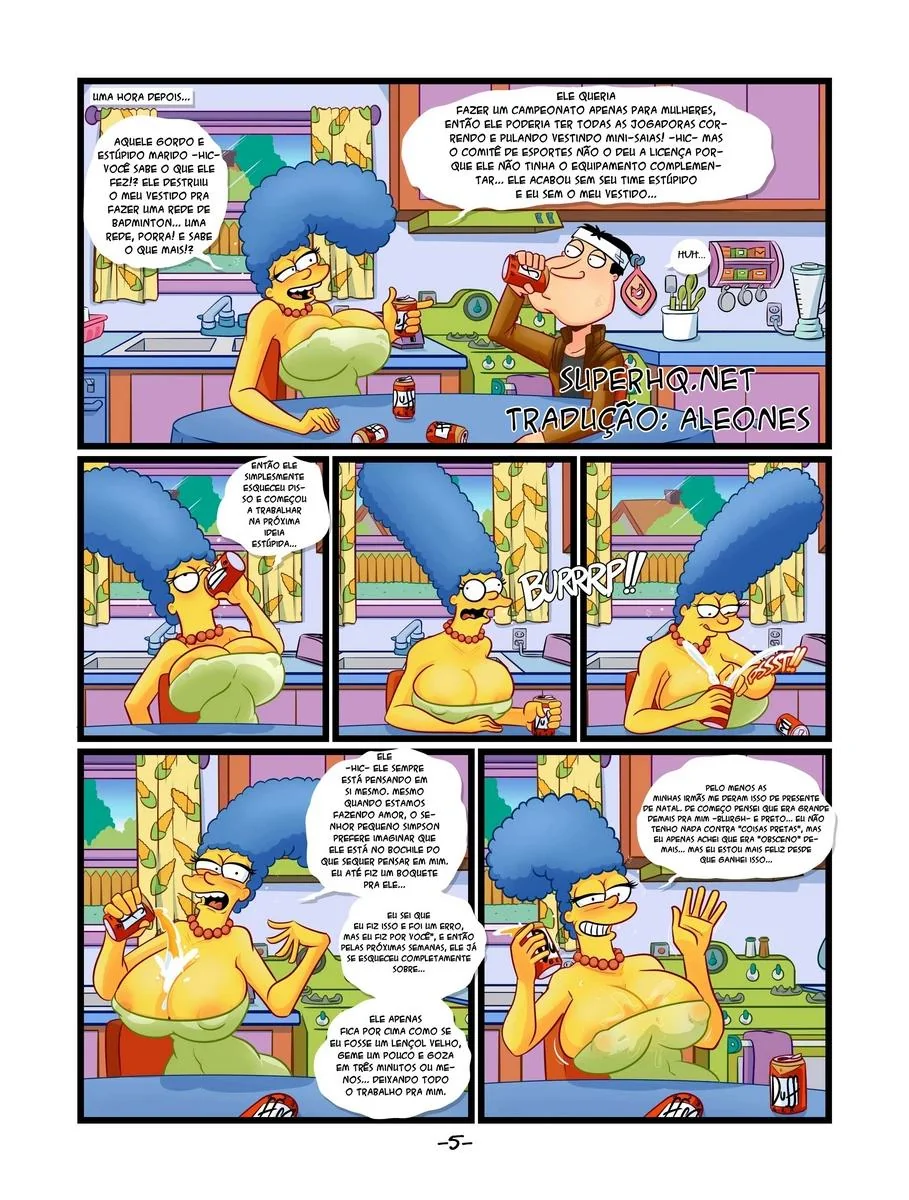 Marge e Quagmire: A Piranha da Família Simpsons em Hentai HQ Brasileiro