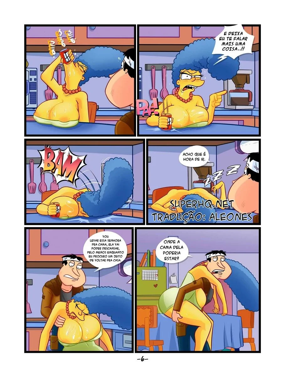 Marge e Quagmire: A Piranha da Família Simpsons em Hentai HQ Brasileiro