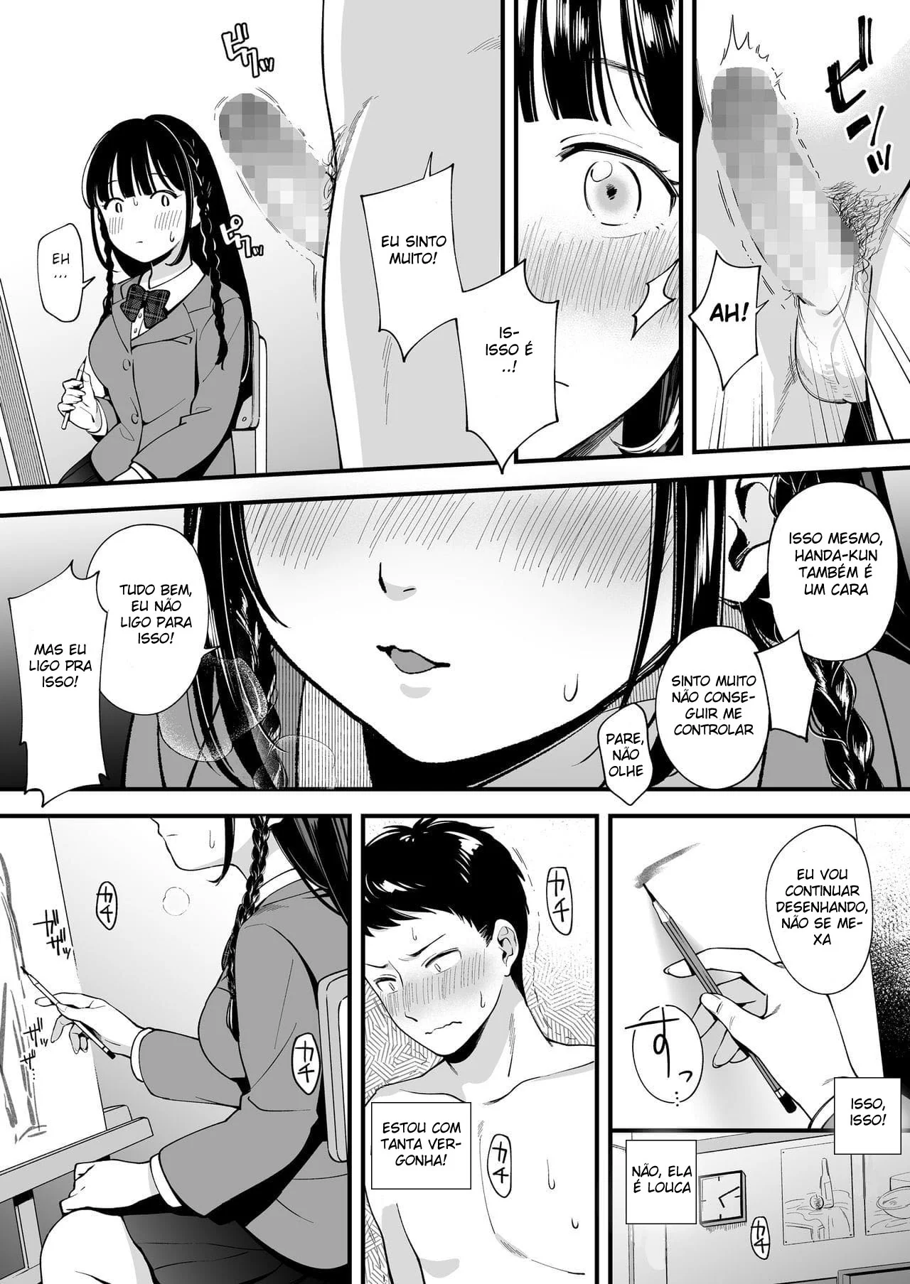 As Investidas da Piranha na Rola do Handa-kun em Hentai HQ Brasileiro