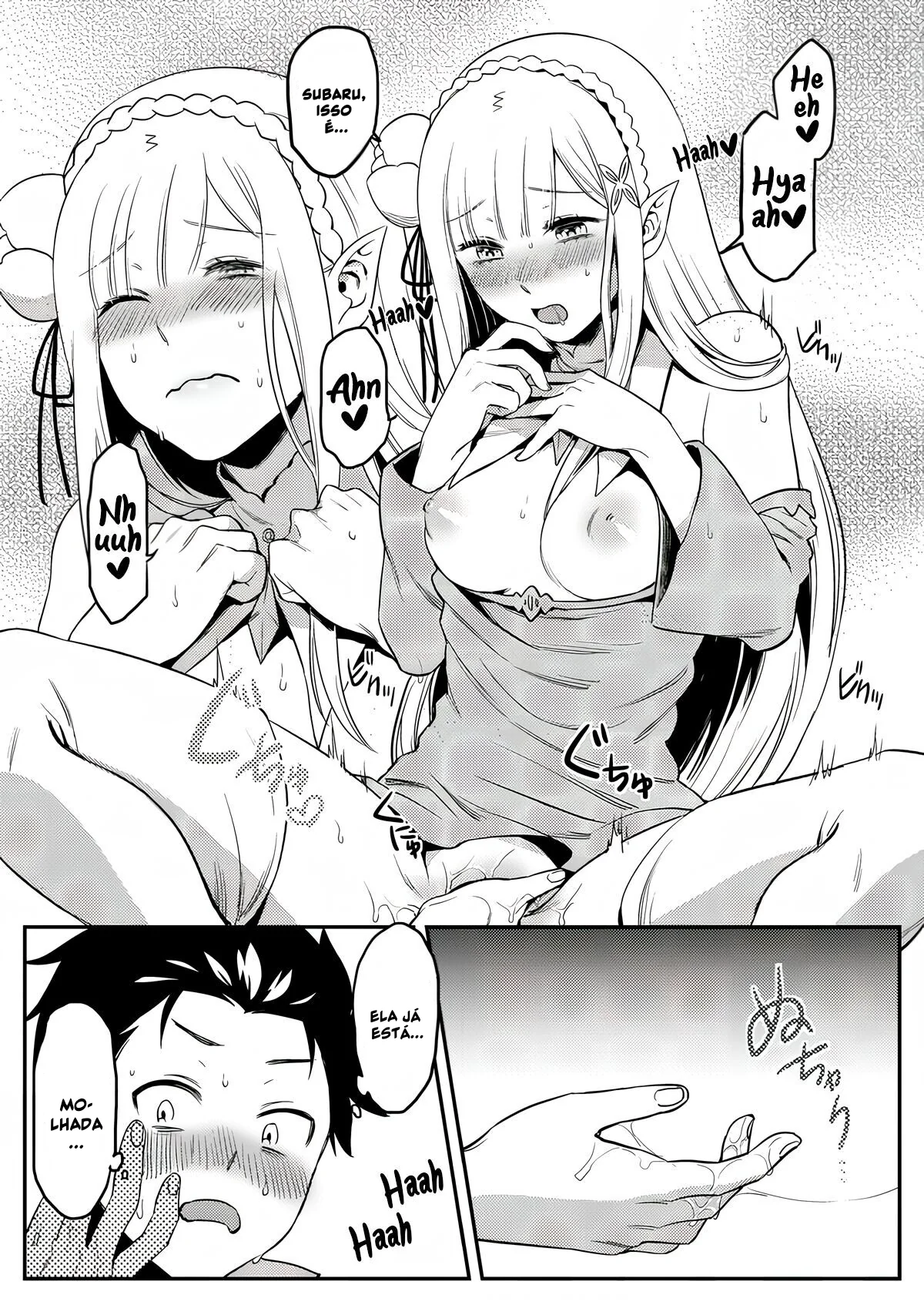 Re Zero Kara Hajimeru: Emilia descobre como os bebês são feitos com Subaru Natsuki” em Anime Hentai HQ Brasileiro